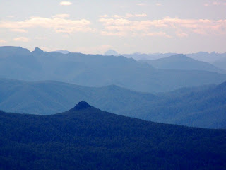 NW view from Hartz Mountains, Mt Riveaux in front, Lots Wife on left skyline, Franchmans Cap, centre in far distance - 12 Feb 2007