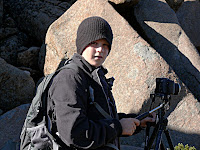 Isaac and his new camera, Mt Wellington - 31 March 2007