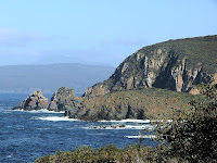 Coast on western side of Labillardiere Peninsula showing the bluff below Mt Bleak, Bruny Island, Tasmania - 20th Oct 2007