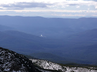 Newood timber processing site visible from Hartz Peak - 4th August 2008