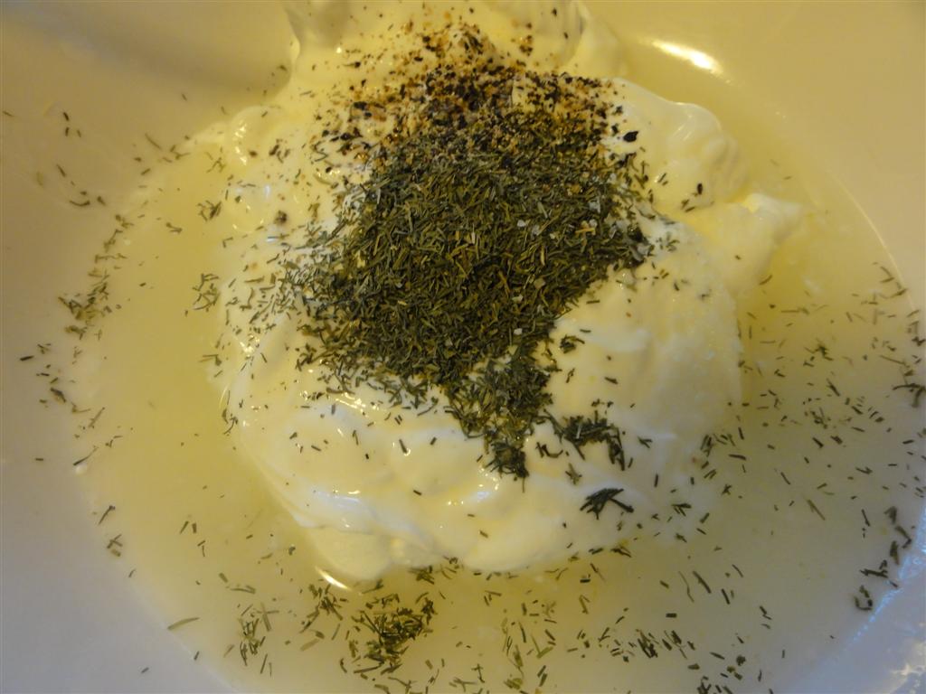 Give Peas a Chance Sour cream and dill cucumber salad.