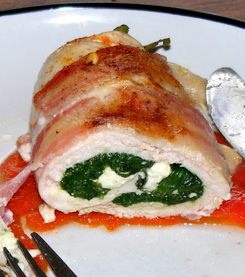 A Dollop of Cream: Chicken stuffed with spinach and feta cheese wrapped ...