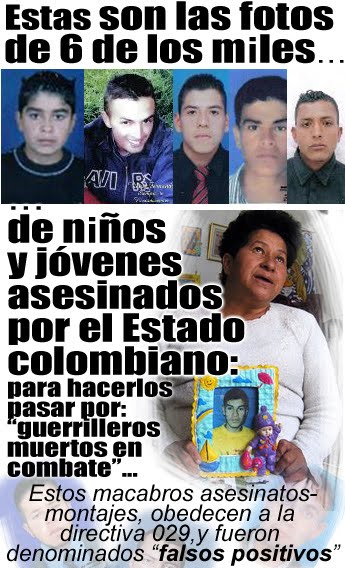Fotos de 6 de los niños y jóvenes asesinados por el ejército colombiano para sus montajes