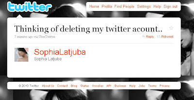 Sophia Latjuba is thingking of deleting her twitter account