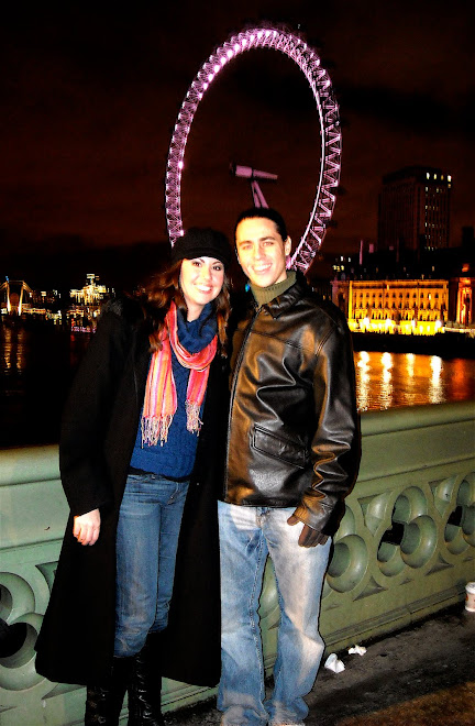 Justin and me in front of the London Eye.