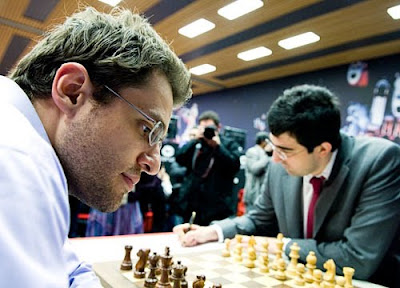 L'affiche du jour: Levon Aronian face à Vladimir Kramnik © Fred Lucas