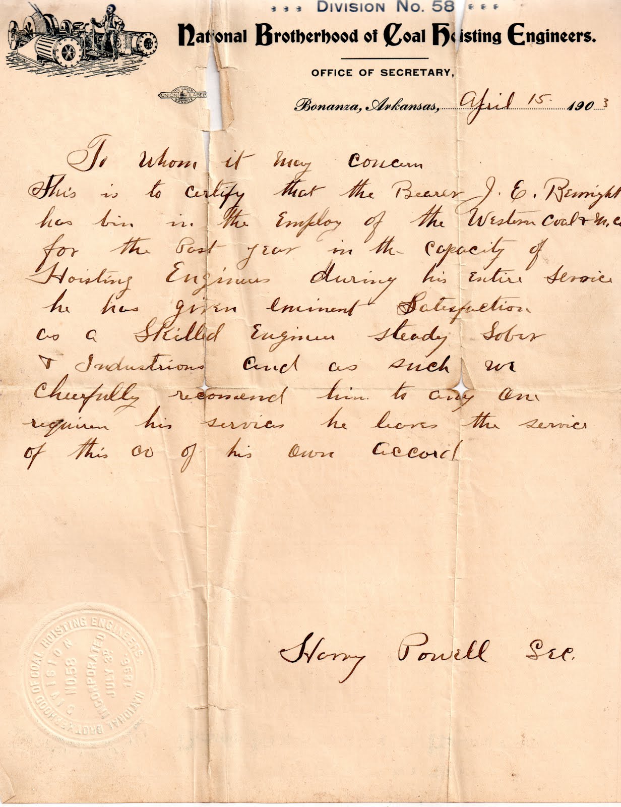 Bennights Unite! Joseph Everette Bennight Letters of