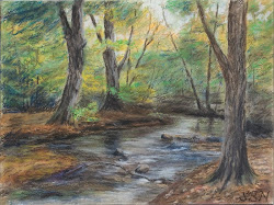 oil paintings pastel landscape oilpastel forest drawings stig