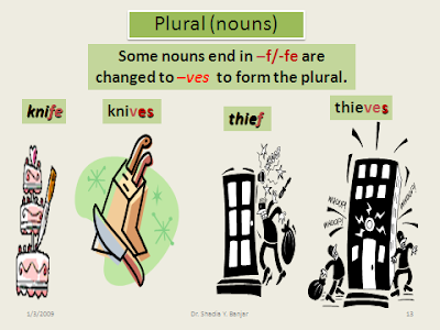 Shadia's Page: REGULAR AND IRREGULAR PLURAL NOUNS