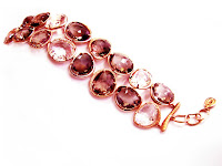 Image: Vancox Jewelry Pink Gold Bracelet with cristals and diamonds