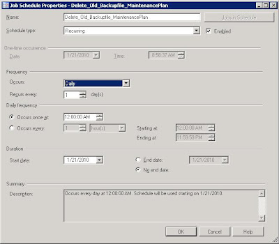 cleanup task maintenance sql server select