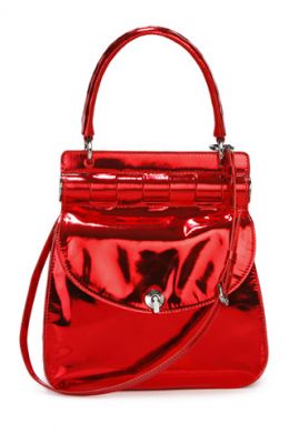 Hermes Handbag: versace metallic red handbag