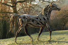 Driftwood horse sculpture