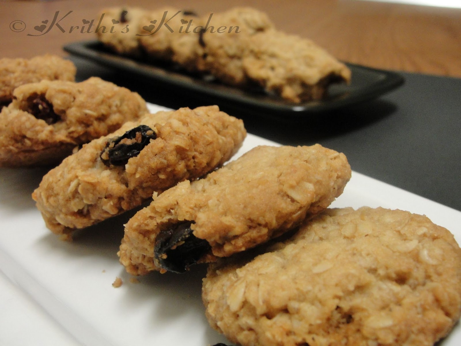 Krithi's Kitchen Eggless Oatmeal Raisin Cookies Cookie Recipes
