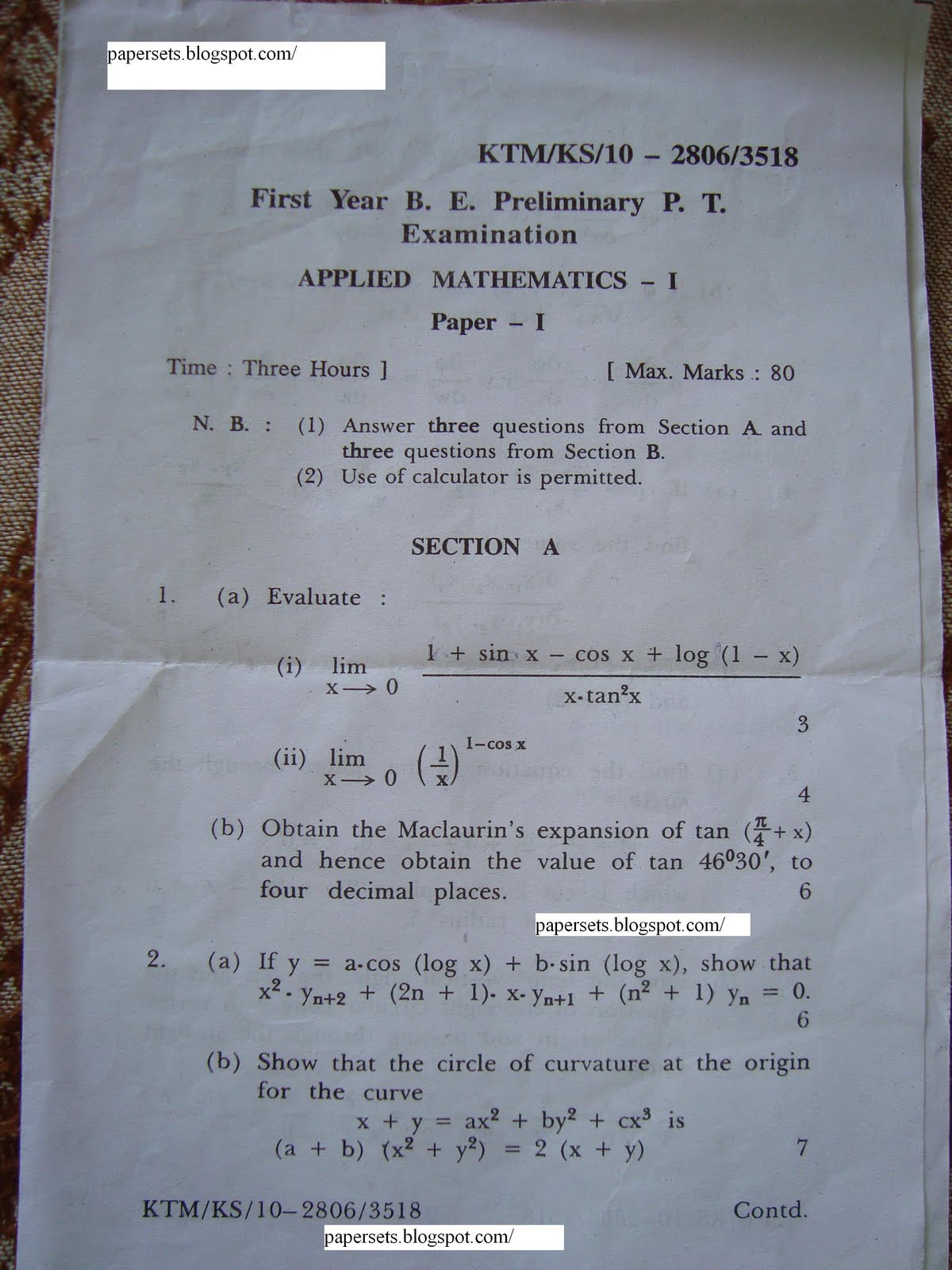 essay 1 question paper of maths