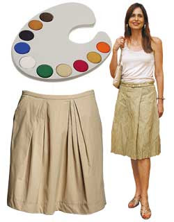 saia bege combina com que cor de blusa