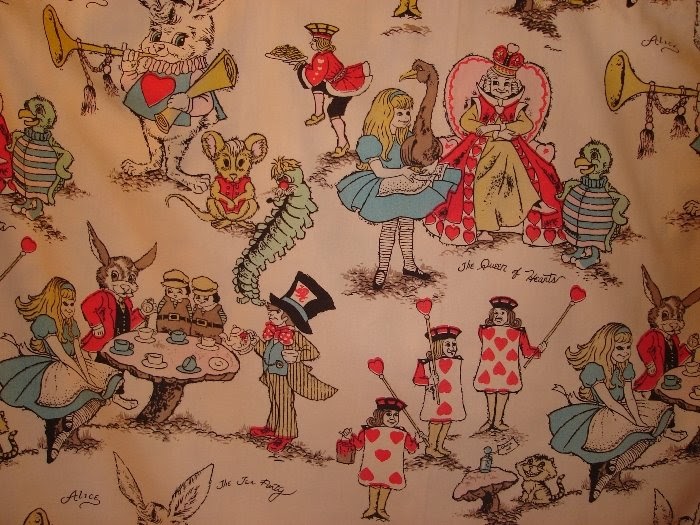 Vintage Alice In Wonderland Fabric 10