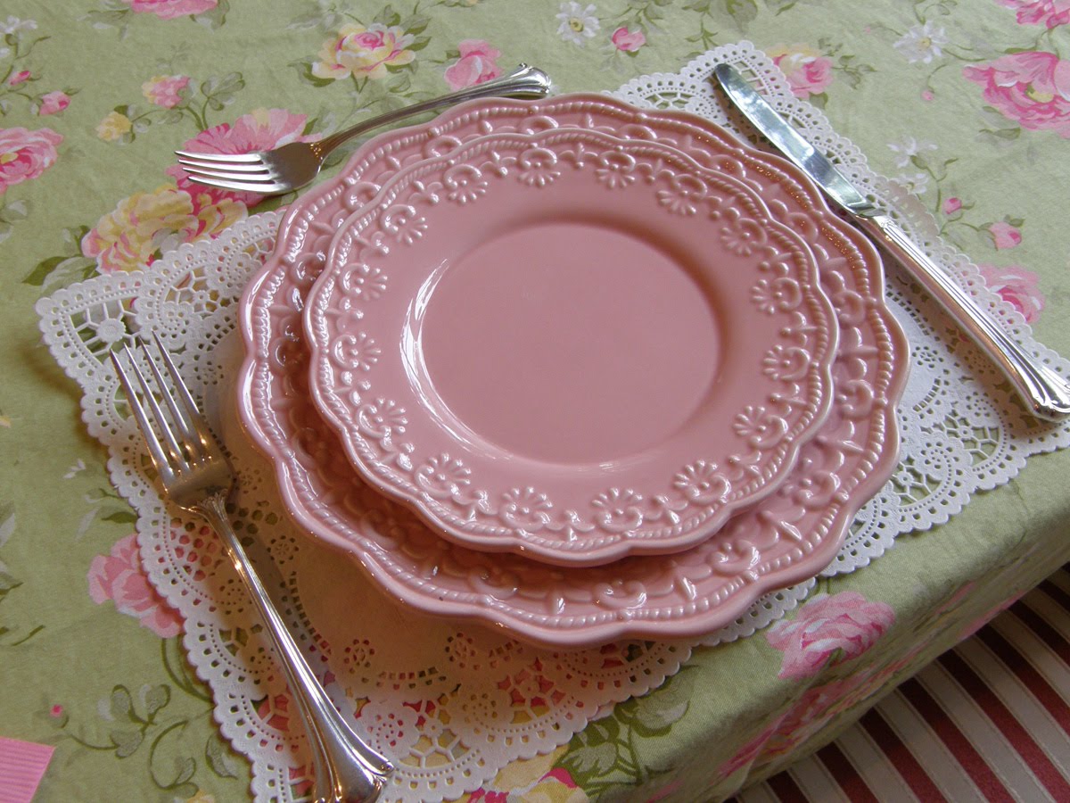 pink dishware