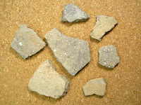 Shell tempered pottery from the Carson Mound site in Mississippi