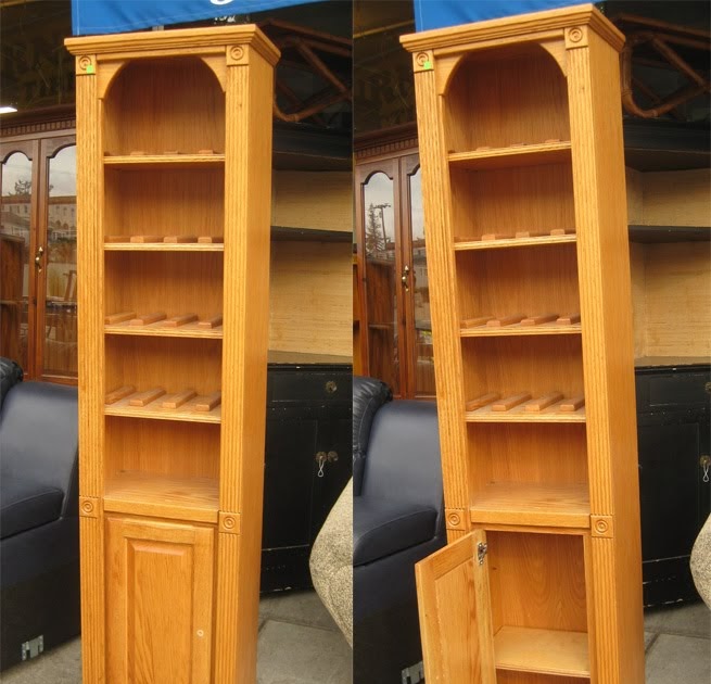 UHURU FURNITURE COLLECTIBLES SOLD Tall Skinny Oak Shelf 85 uhuru-furniture-collectibles-sold-tall-skinny-oak-shelf-85