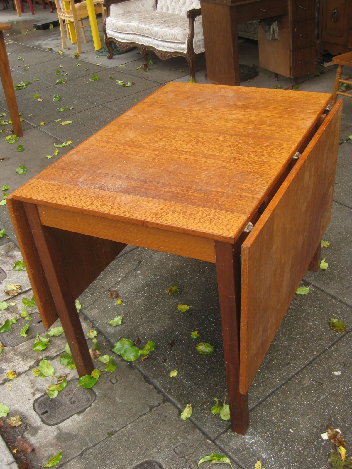UHURU FURNITURE & COLLECTIBLES SOLD DropLeaf Teak Table 75