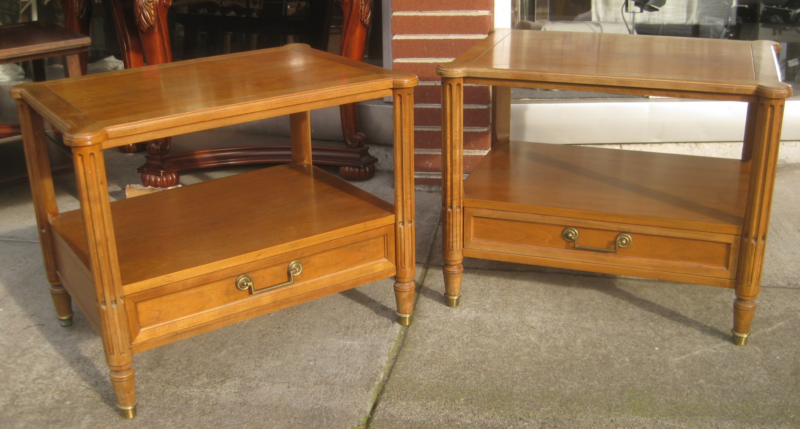 UHURU FURNITURE & COLLECTIBLES SOLD Pecan Side Tables 65 for pair