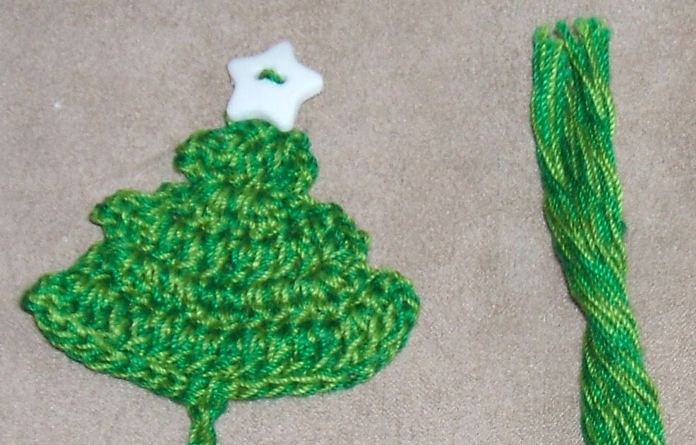 The Left Side of Crochet Christmas Tree Bookmark