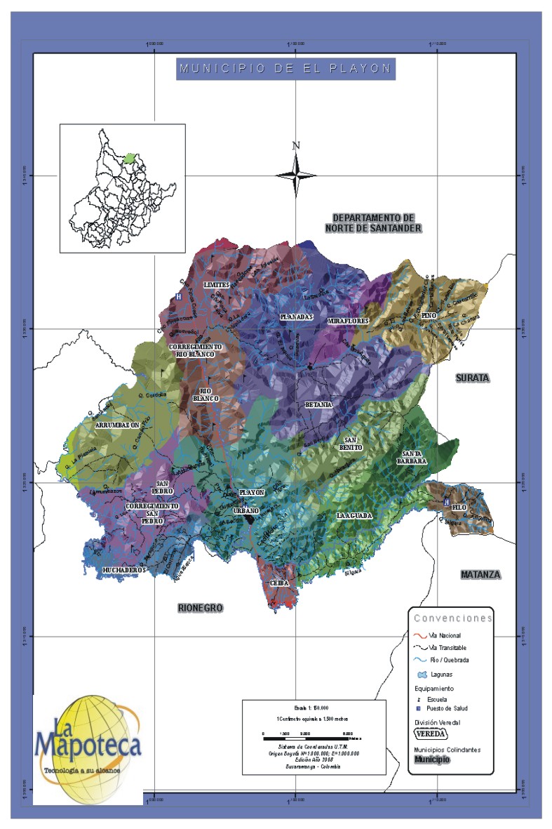 Atlas de Santander Municipios Provincias y Veredas EL PLAYON
