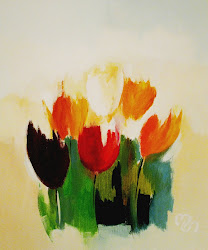 tulip acrylic painting canvas paintings 40x50 armoa cm