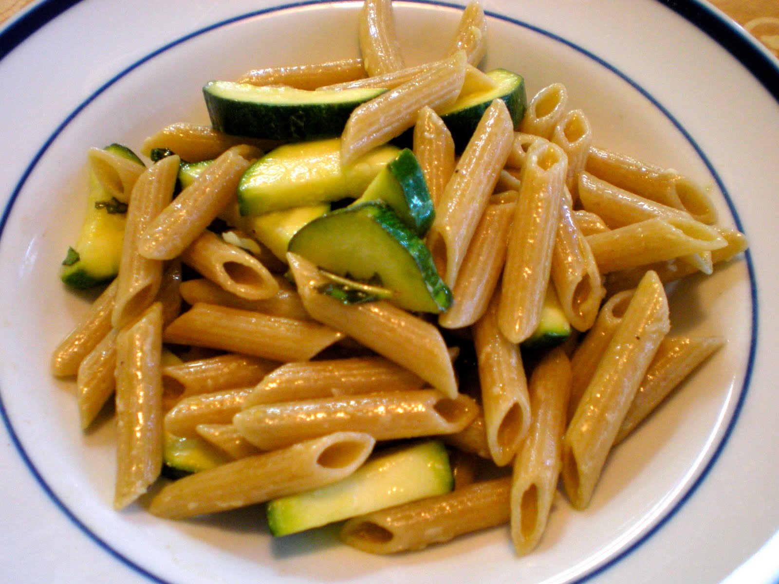 edible ventures Penne with Zucchini and Mint