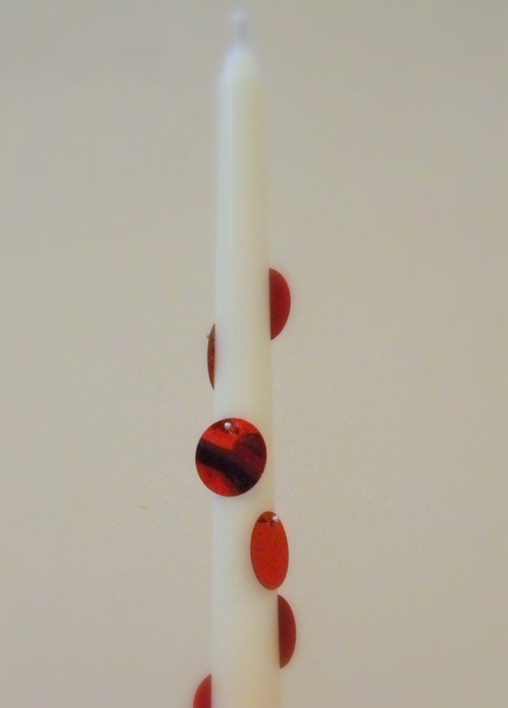 homework Upcycling sequin candles