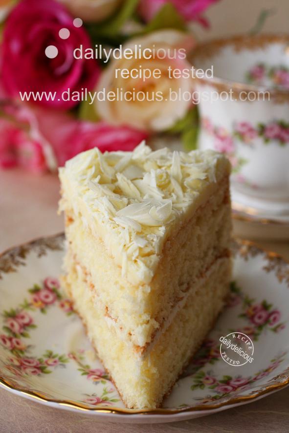 dailydelicious Rose water and white chocolate gateau For the white