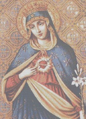 sacred heart of mary cross stitch