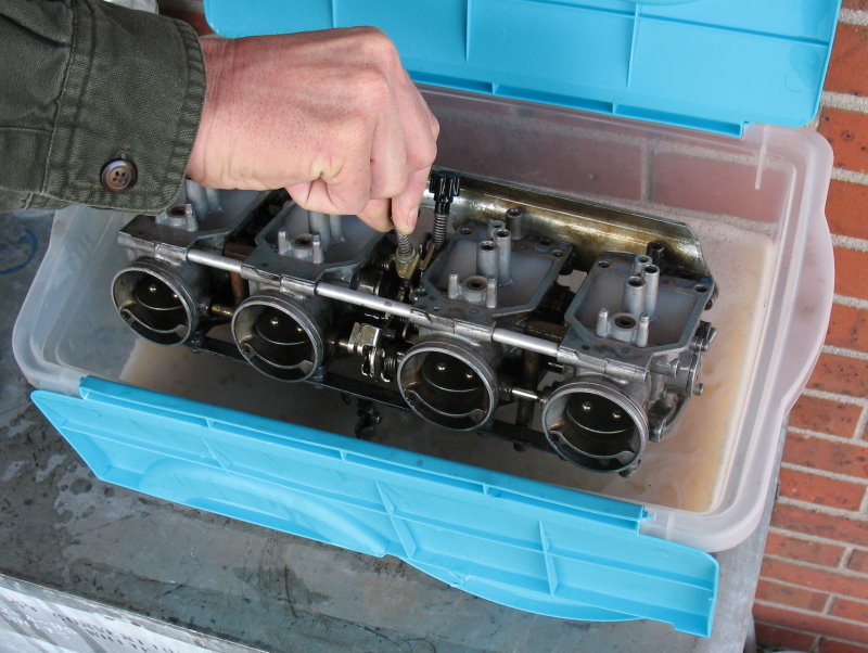 TallahasseeMotorcycles Pine Sol Carb Cleaning!