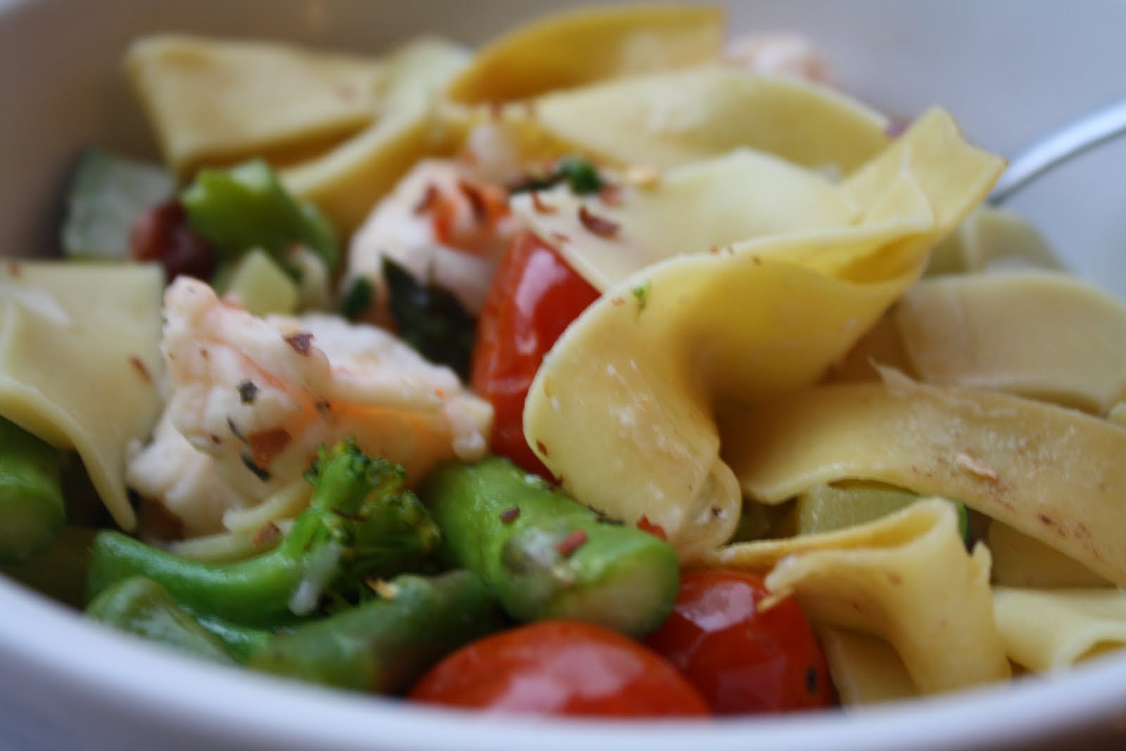 Service for Six Pappardelle Primavera w/Shrimp
