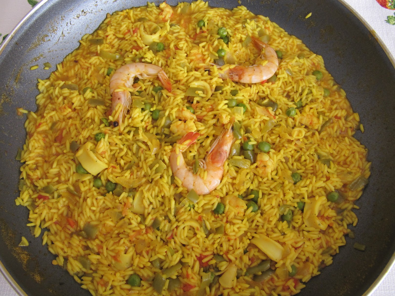 Las recetas de la comadre PAELLA DE ARROZ CON MARISCOS