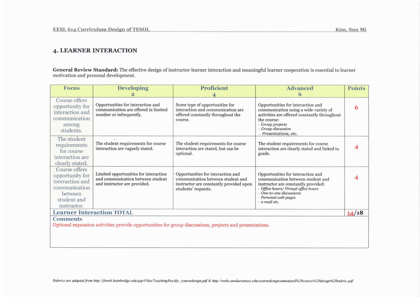 EESL 614 Sunmi Kim Evaluation of Curriculum Materials (An ELT Coursebook)