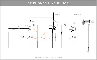 Epiphone Valve Junior Stock Schematic R6 R7 VR1