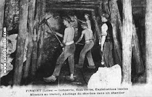 Mineurs au travail: carte postal de 1900