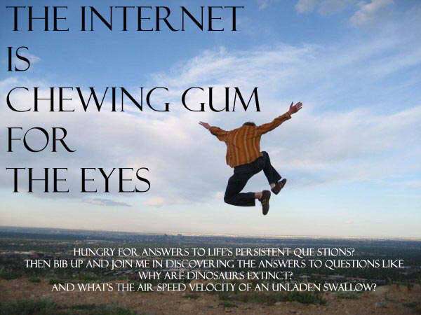The Internet is Chewing Gum for the Eyes