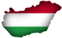 Hungary country shape and flag