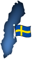 Sweden shape with flag