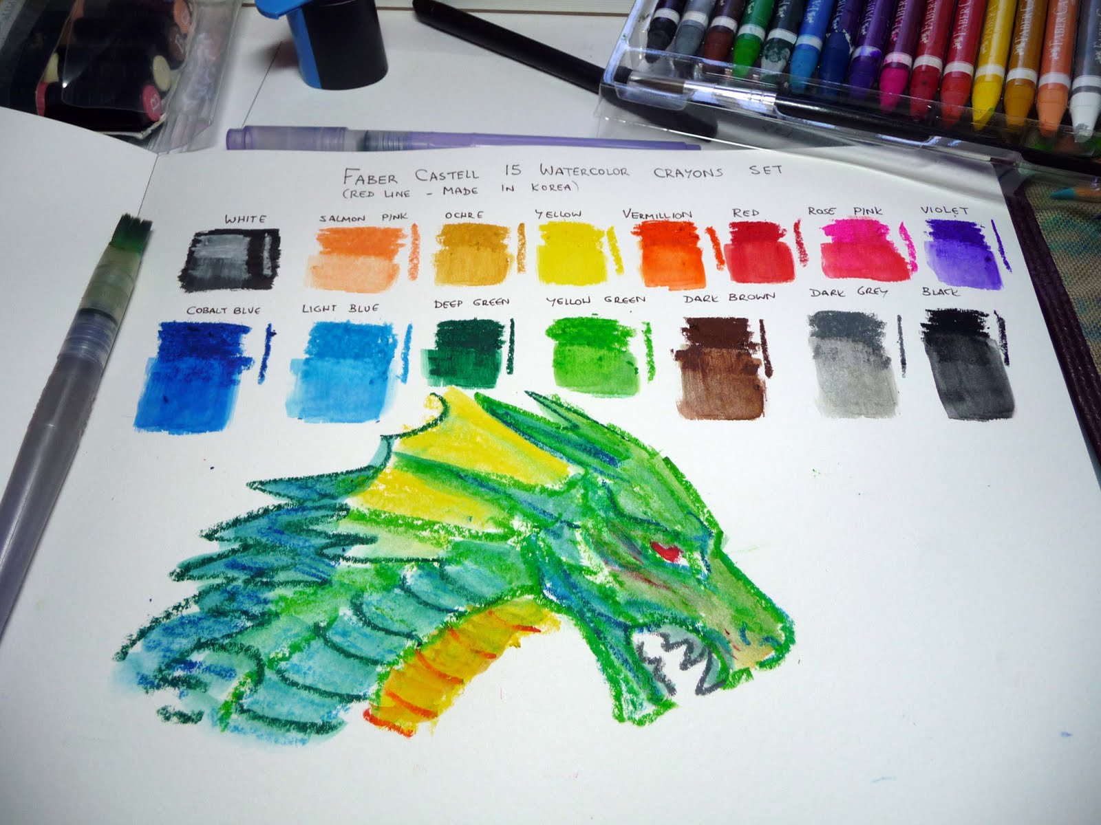 Kid Sketches Faber Castell Watercolor Crayons Set of 15 Review