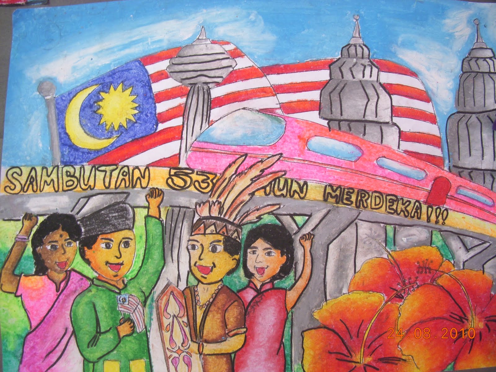  Gambar  Contoh Gambar  Poster  Hari  Kemerdekaan  Kimcil Smk 
