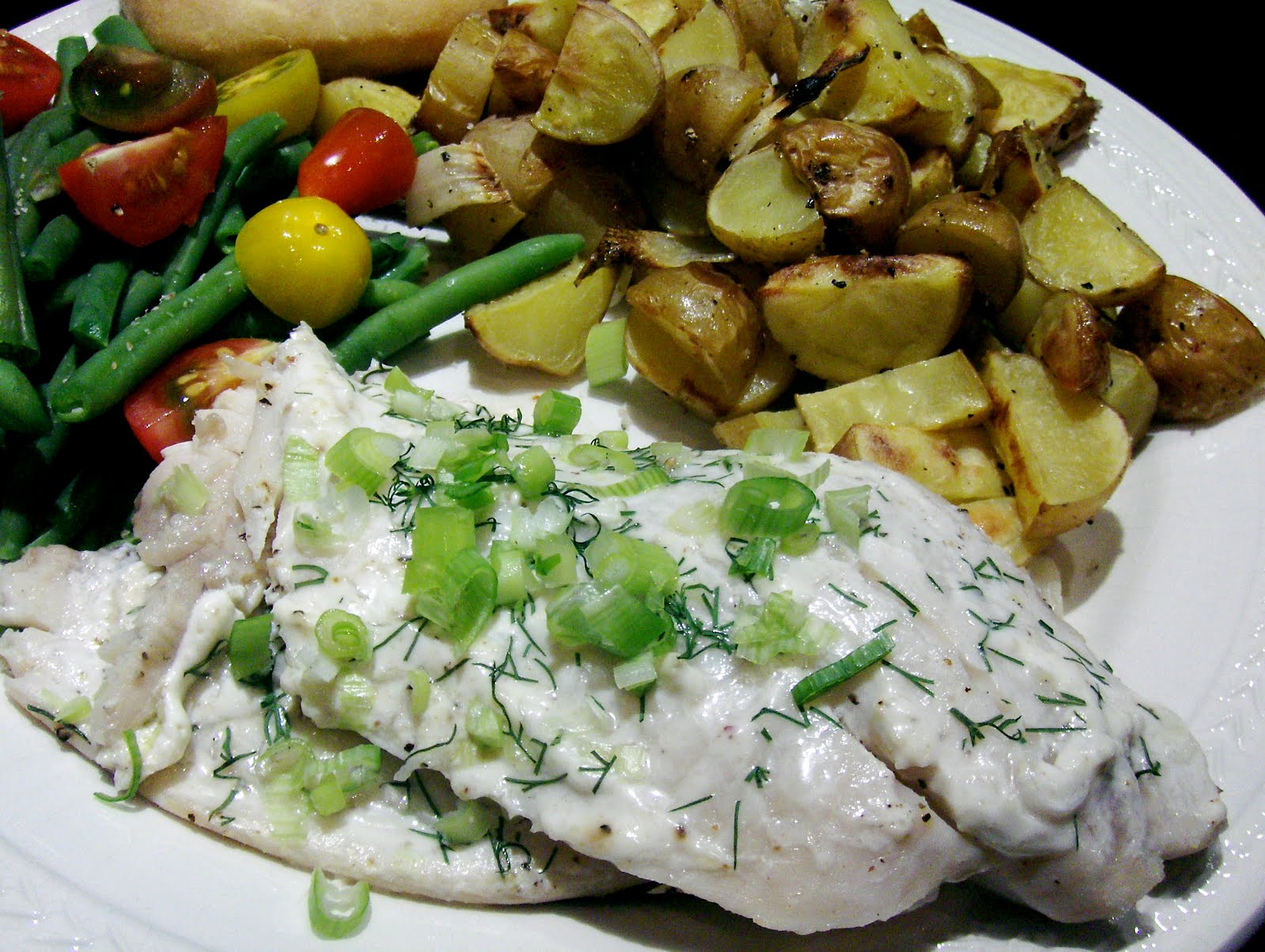 Chicken on the Green Baked Tilapia with Dill Sour Cream