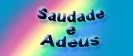 SAUDADE E ADEUS