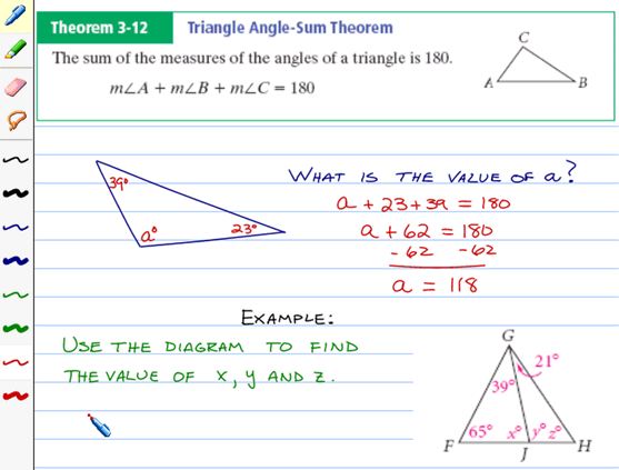 Mr. Yip's Math Class: Triangle Sum Theorem