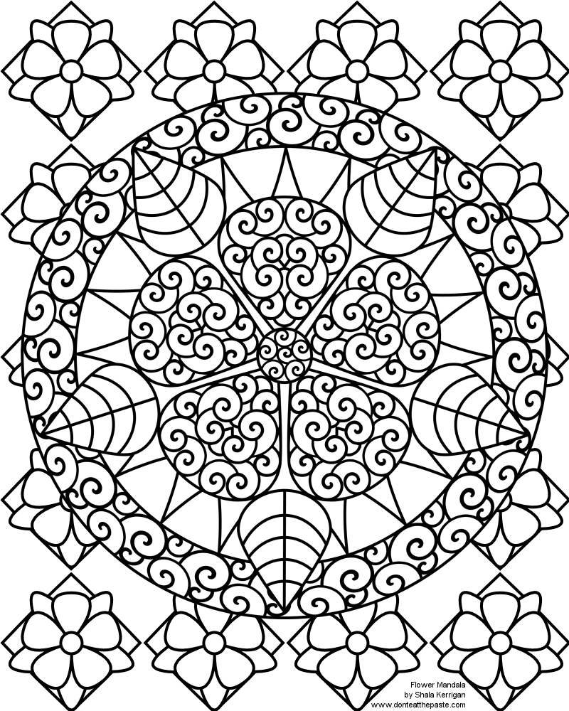 mandala flowers coloring pages - photo #1