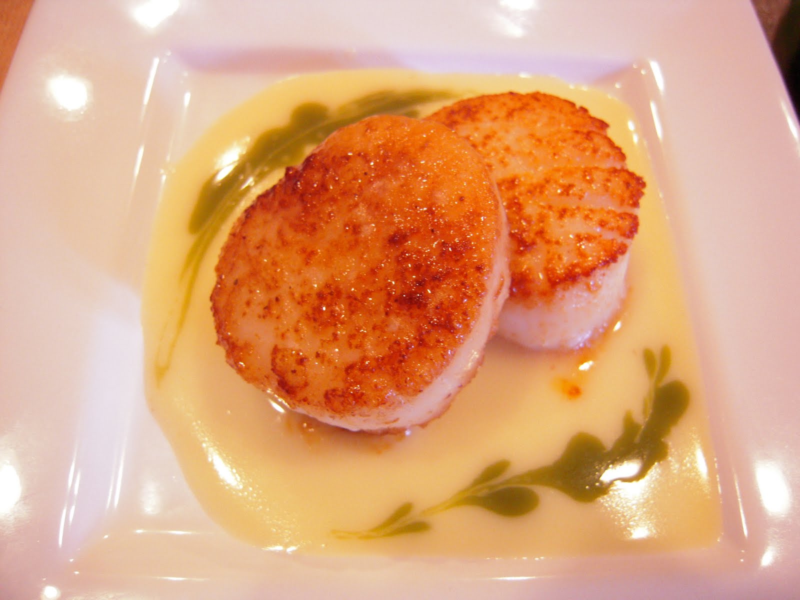Spice Weasel Seared Scallops w/ LemonButter Sauce & Tarragon Oil