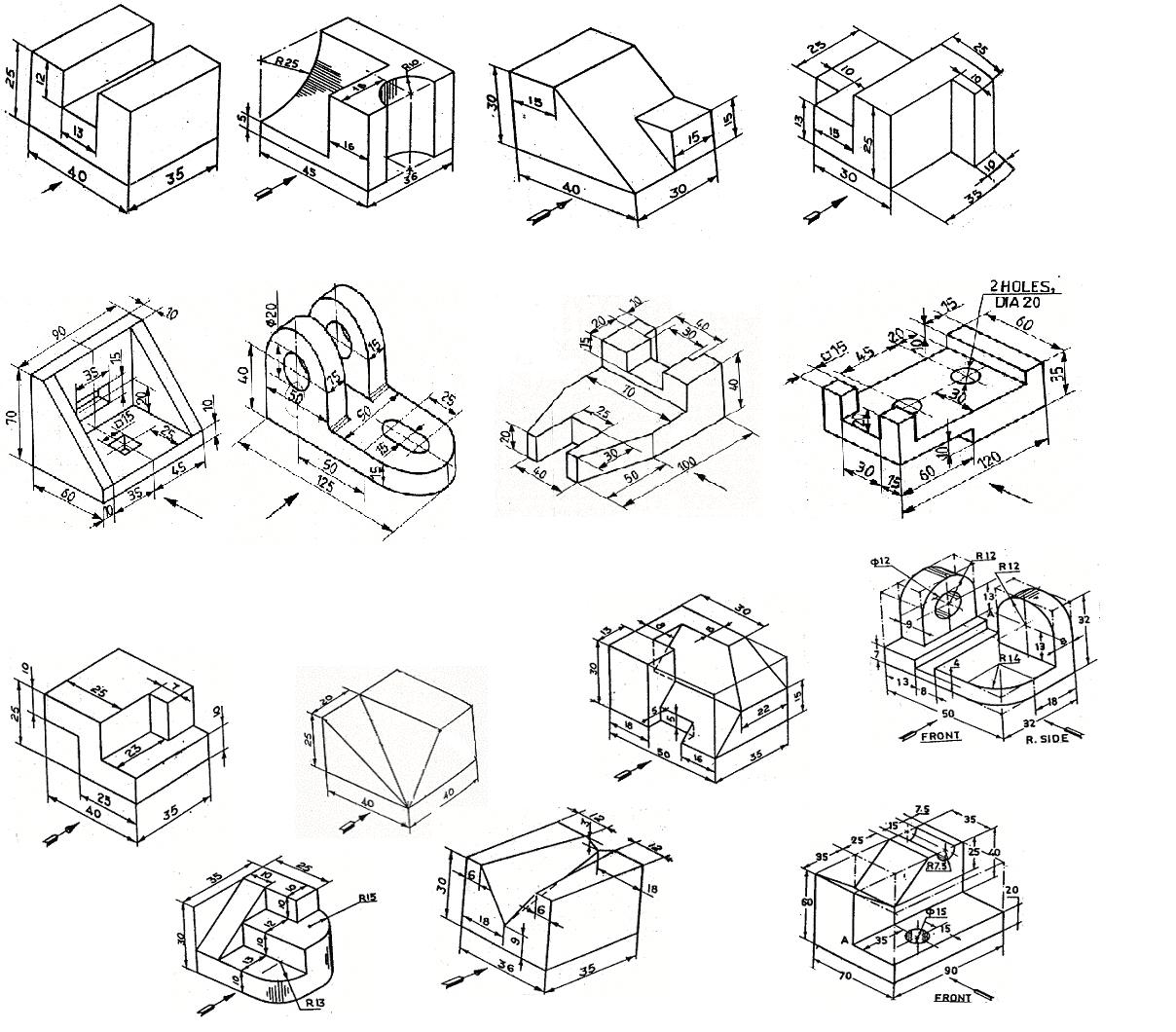Engineering Educational Info Isometric To Orthographic Views